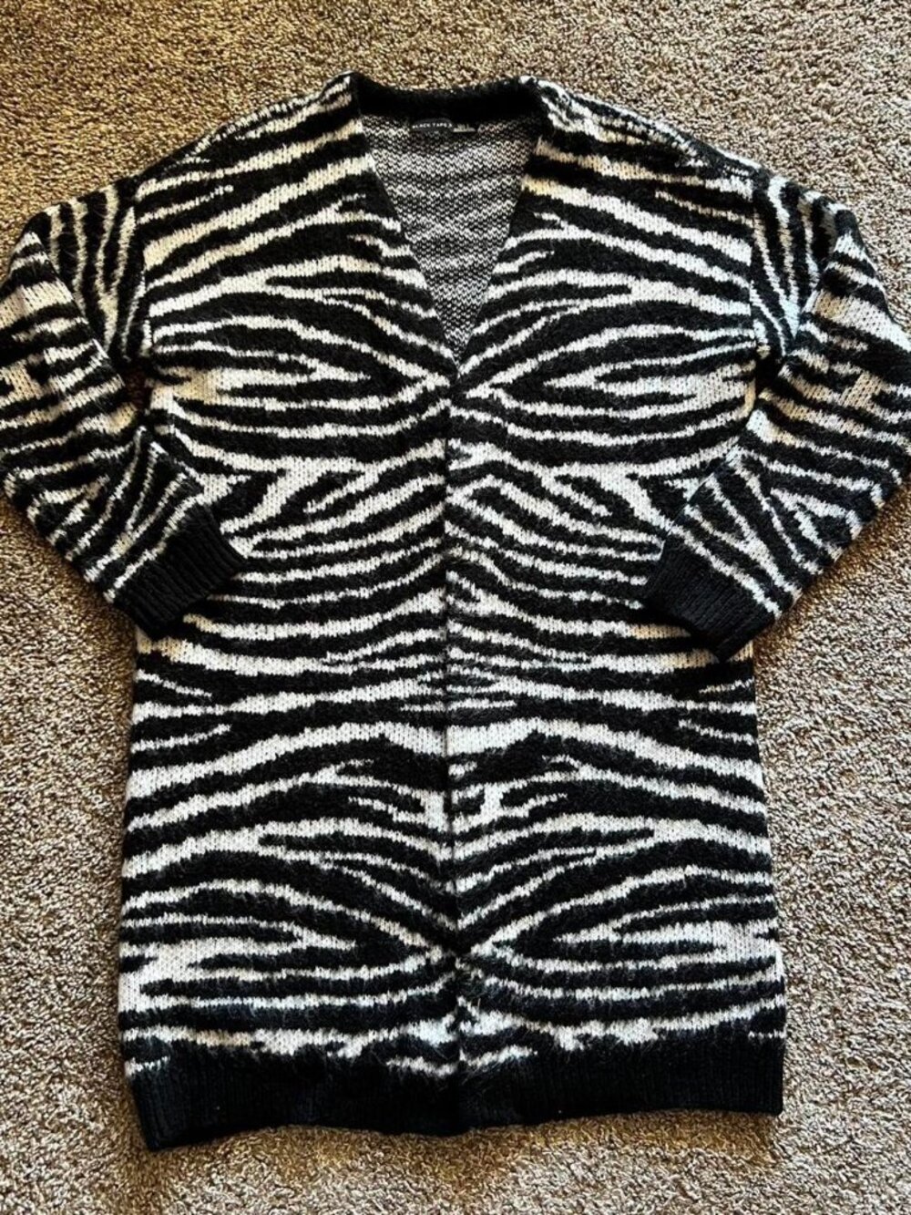 Zebra Print Knit Cardigan